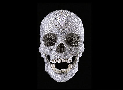 Damien Hirst Skull, ศิลปะและความคิดสร้างสรรค์, ความคิดสร้างสรรค์, กะโหลกศีรษะ, วอลล์เปเปอร์ HD HD wallpaper
