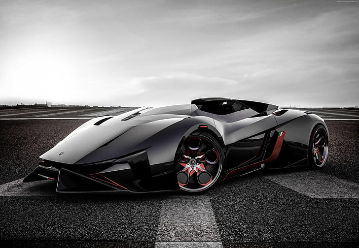 3D, Lamborghini Diamante, 4k, Concept, Electric cars, HD wallpaper