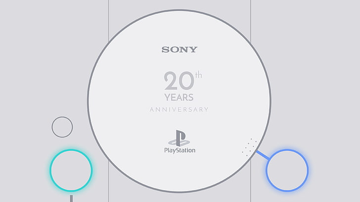 Sony 20th Years anniversary text overlay, PlayStation, Sony, video games, HD wallpaper