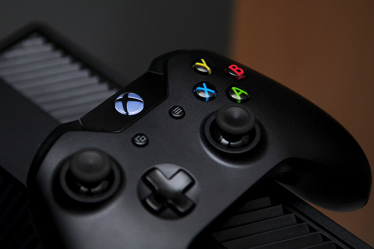 black Xbox One controller, gamepad, xbox, console, joystick, HD wallpaper