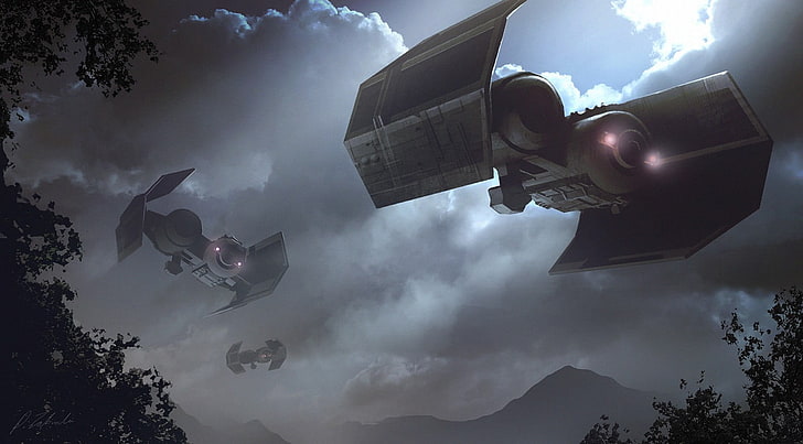 fondo de pantalla de la nave espacial del juego, ilustraciones, Darek Zabrocki, Star Wars, Imperio Galáctico, TIE Bomber, Fondo de pantalla HD