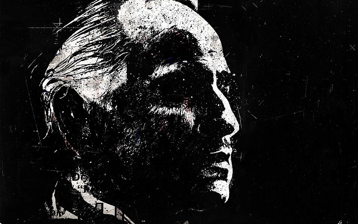 남자, 비토 Corleone, 말론 브란도의 스케치 초상화, HD 배경 화면