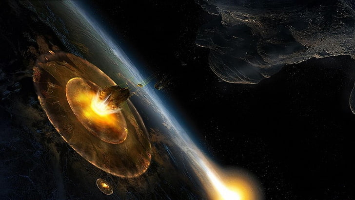Взрыв планеты, астероиды - космическая фотография HD Wa .., удар астероида, HD обои