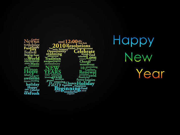 Bienvenue au Nouvel An 2010 HD, texte de bonne année, nouveau, 2010, célébrations, année, bienvenue, Fond d'écran HD