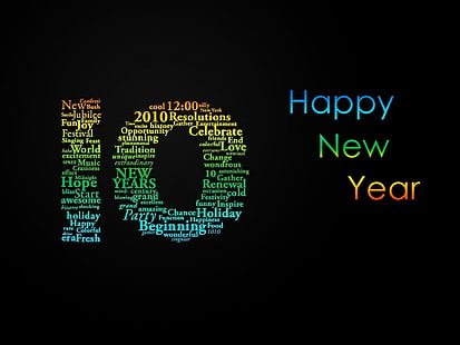 Hoşgeldin Yeni Yıl 2010 HD, mutlu yeni yıl metni, yeni, 2010, kutlamalar, yıl, hoş geldiniz, HD masaüstü duvar kağıdı HD wallpaper
