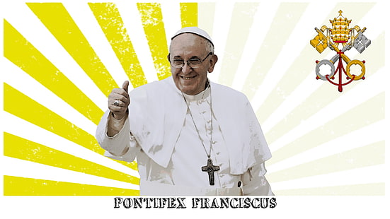 Popart, Schlüssel, Flagge, Christentum, katholisch, Papst, Papst Franziskus, Vatikanstadt, HD-Hintergrundbild HD wallpaper