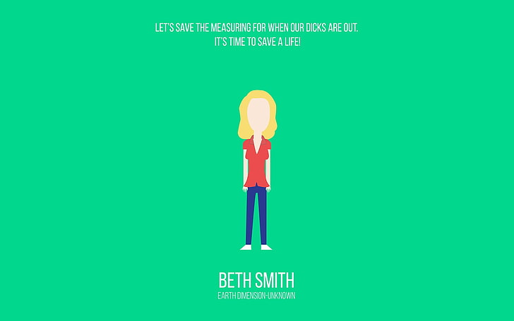 Beth Smith arte vectorial, Rick y Morty, minimalismo, dibujos animados, Beth Smith, Fondo de pantalla HD