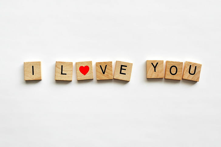 Ich liebe dich - Schriften, ich liebe dich Scrabble-Fliesen, ich liebe dich, HD-Hintergrundbild