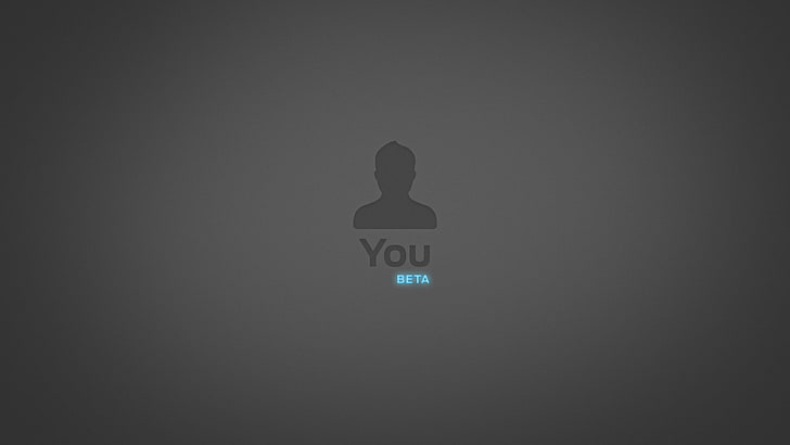 you beta text overlay, minimalism, gray background, gray, simple background, HD wallpaper