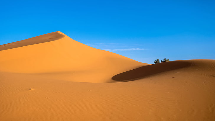 Sahara, pasir, alam, biru, langit, lanskap, Bukit Pasir, Wallpaper HD
