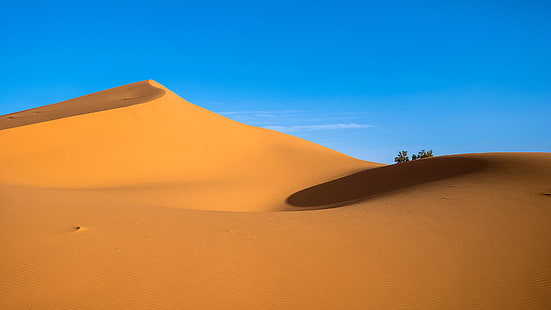 Saara, areia, natureza, azul, céu, paisagem, dunas de areia, HD papel de parede HD wallpaper