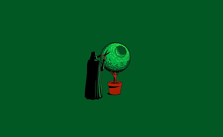 Забавен тъмен Вейдър, илюстрация на растение за подстригване на хора, Игри, Междузвездни войни, Тъмни, Забавни, Вейдър, HD тапет