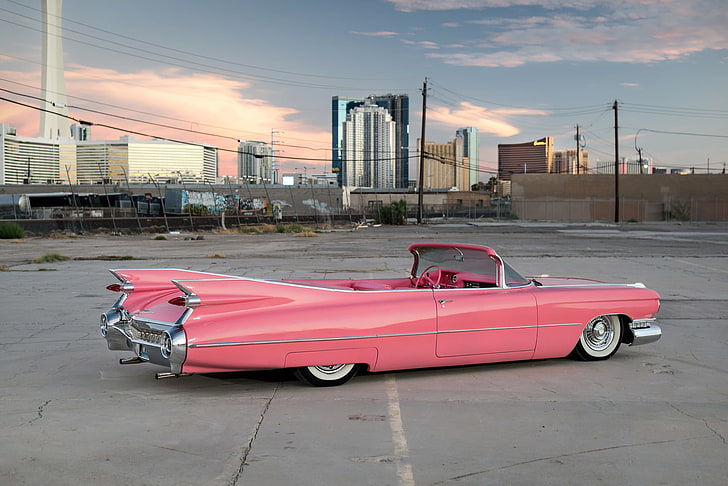 Pink Convertible Coupe Retro Convertible 1959 Cadillac Convertible Hd Wallpaper Wallpaperbetter