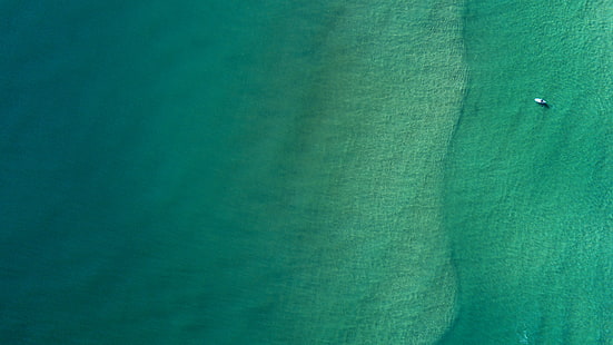 fotografi udara laut, laut, perahu, air, pantai, alam, hijau, foto drone, Wallpaper HD HD wallpaper