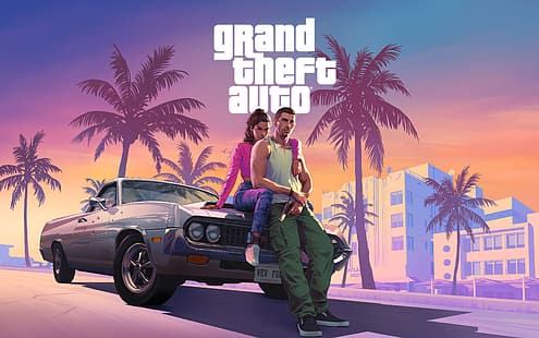 GTA VI, Grand Theft Auto 6, Grand Theft Auto, компьютерные игры, искусство видеоигр, видеоигры, персонажи видеоигр, Rockstar Games, Майами, Вайс-Сити, HD обои HD wallpaper