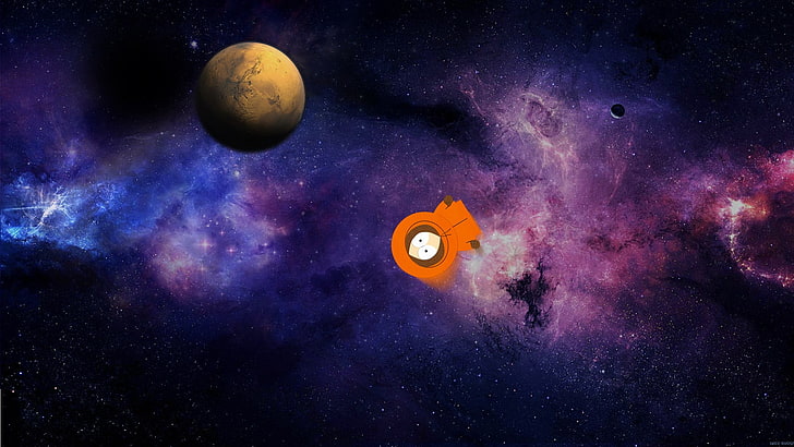 ilustrasi galaksi, Kenny McCormick, South Park, luar angkasa, Wallpaper HD