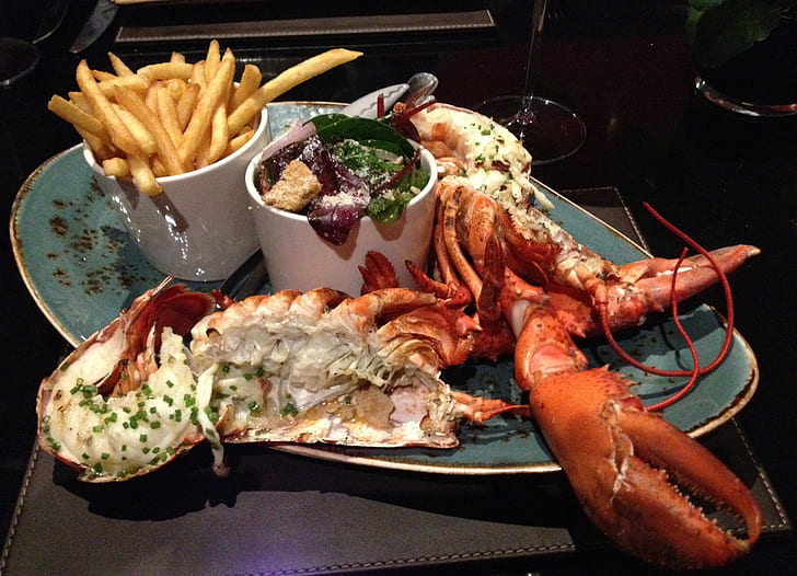 jantar, lagosta, refeição, carne, frutos do mar, marisco, HD papel de parede