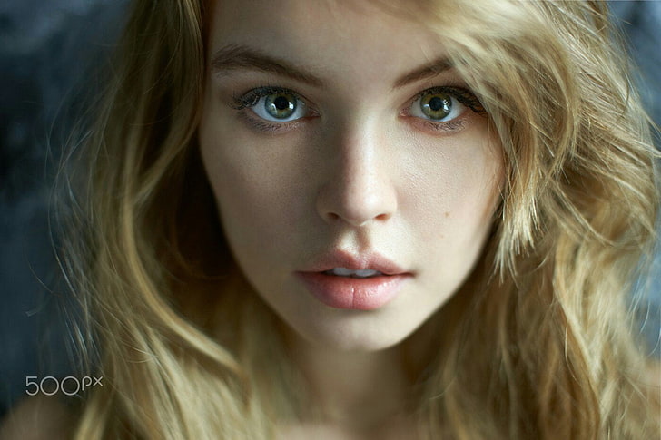Anastasia Scheglova, face, portrait, blonde, women, 500px, looking at viewer, HD wallpaper
