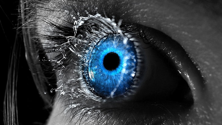 โคลสอัพเลือกสีตาผู้หญิงตาสีฟ้าน้ำศิลปะดิจิตอล, วอลล์เปเปอร์ HD
