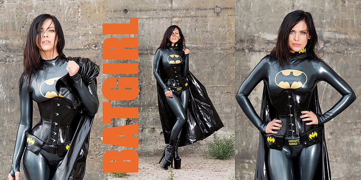 alexandra corneille, Batgirl, lateks, model, Wallpaper HD