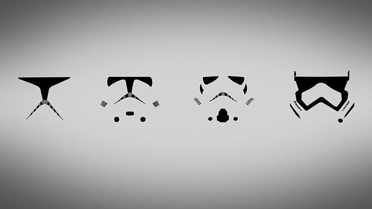 minimalis, sederhana, seni digital, Star Wars, clone trooper, Wallpaper HD