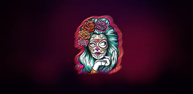  women, skull, artwork, Dia de los Muertos, HD wallpaper HD wallpaper