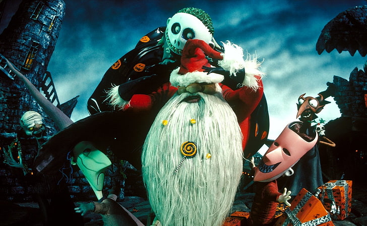 Иллюстрация Санта-Клауса, фильм, кошмар перед рождеством, HD обои
