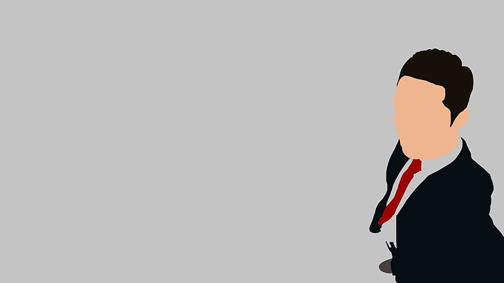 man in black suit illustration, vector, minimalism, HD wallpaper
