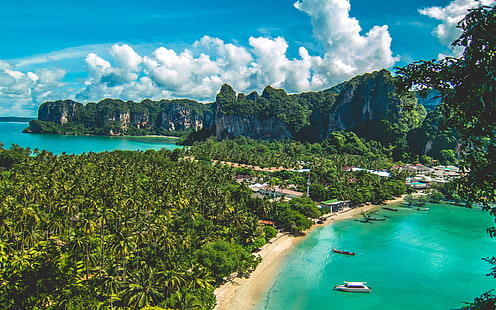 Тропический рай, остров Пхи-Пхи, пляж Рейли, провинция Краби, Таиланд, фото обои HD 2560 × 1600, HD обои HD wallpaper