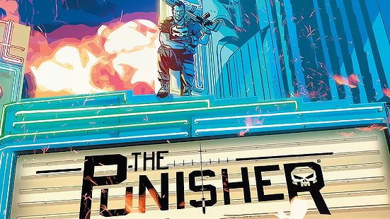 خلفية رقمية The Punisher ، كتب هزلية ، قلعة فرانك ، The Punisher ، كاريكاتير ، كاريكاتير مارفيل، خلفية HD HD wallpaper