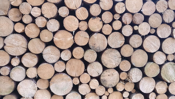 legno tritato, legno, tronchi di legno, Sfondo HD