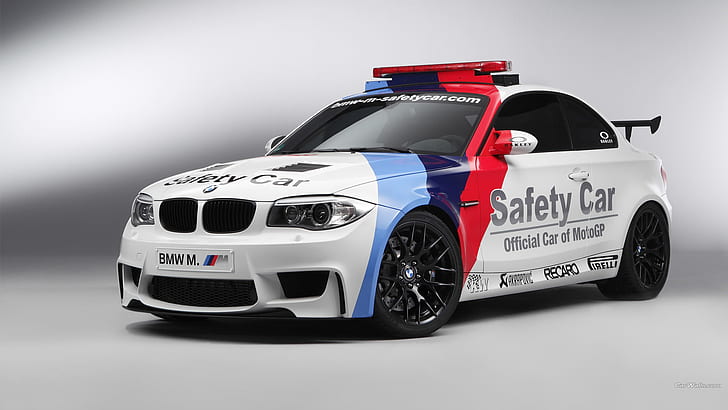 BMW M1 Safety Car HD, weiß rot und blau BMW Polizei Coupé, Autos, Auto, BMW, M1, Sicherheit, HD-Hintergrundbild