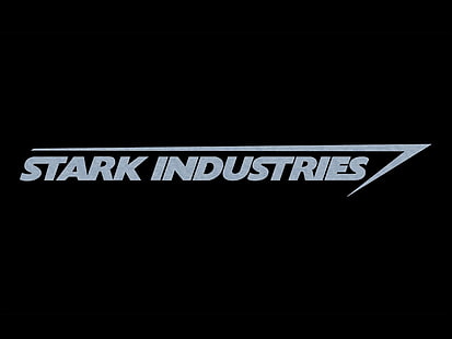 Logo Marvel Stark Industries, Stark Industries, logo, Marvel Comics, Iron Man, czarne tło, Tapety HD HD wallpaper