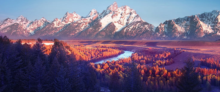 Flusslandschaft, ultraweit, Fotografie, Natur, Landschaft, HD-Hintergrundbild HD wallpaper