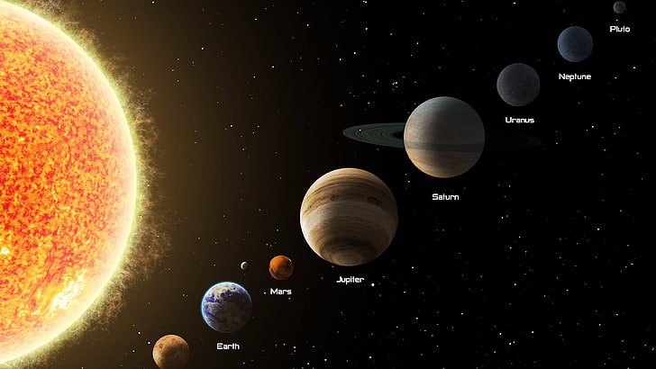планета, вселена, космос, орбита, слънчева система, слънце, звезда, HD тапет
