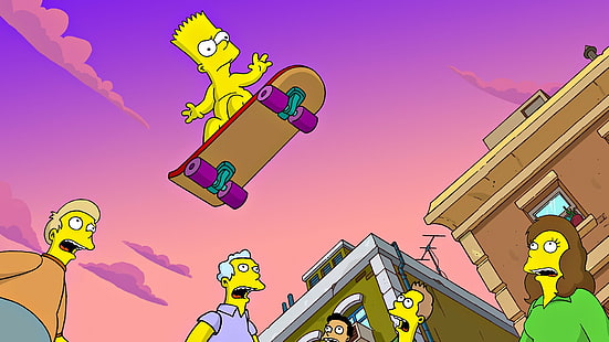 Les Simpsons, Bart Simpson, planche à roulettes, Fond d'écran HD HD wallpaper