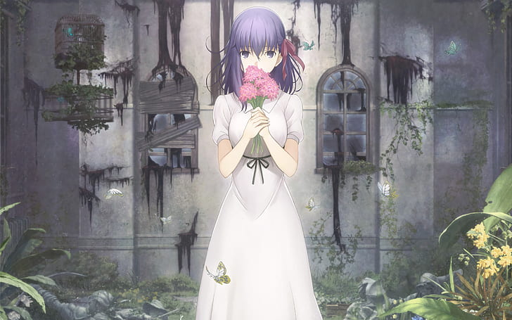 Fate Series, Fate/Stay Night, anime girls, Sakura Matou, Matou Sakura, HD wallpaper
