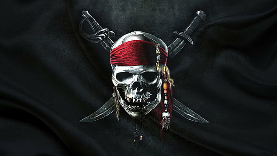 ilustraciones, bandera, Jolly Roger, piratas, Fondo de pantalla HD HD wallpaper