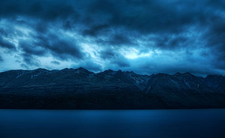 Fotografie, Wasser, See, Berge, Landschaft, Wolken, HD-Hintergrundbild
