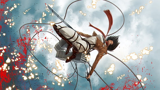 Papel de parede de ataque no titan mikasa, Shingeki no Kyojin, Mikasa Ackerman, anime, HD papel de parede HD wallpaper