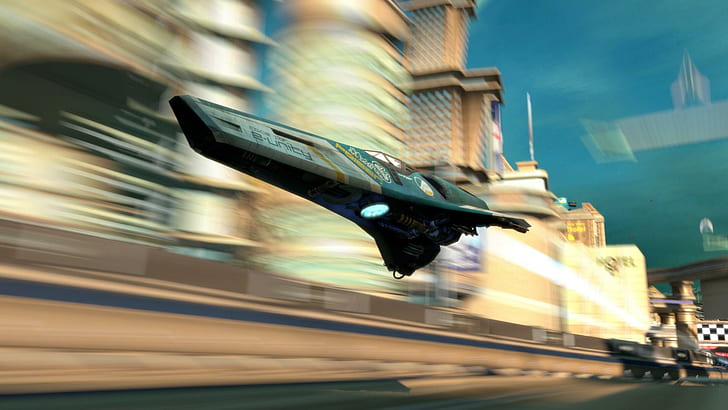 Wipeout, black air craft, games, 1920x1080, wipeout, HD wallpaper