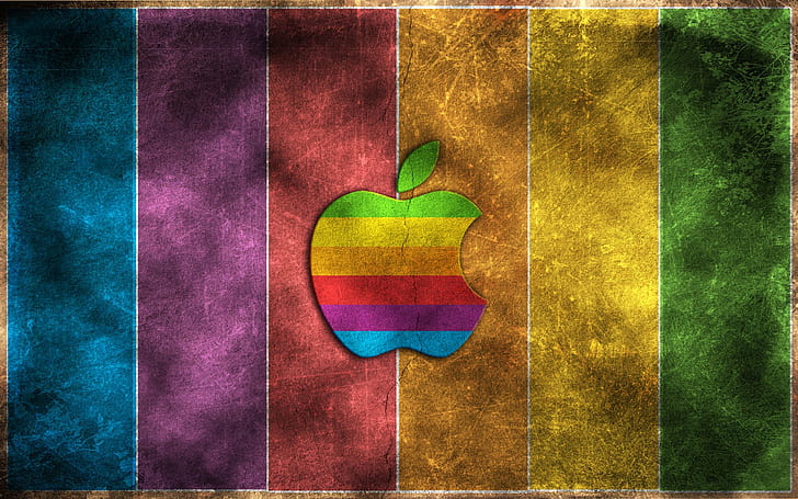 Rainbow Apple, Rainbow, Apple, HD tapet