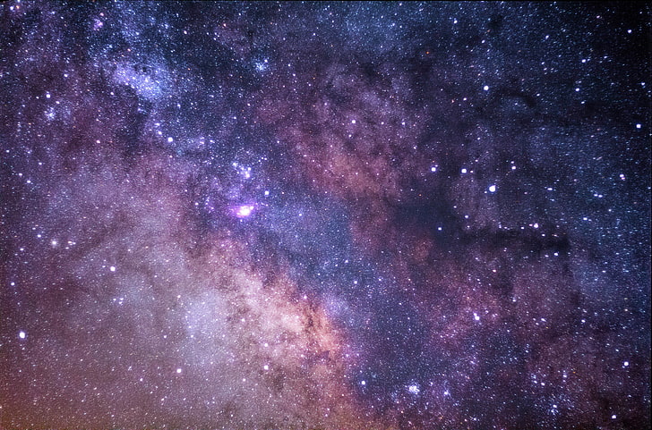 fondo de pantalla de nebulosa, cielo estrellado, vía láctea, estrellas, brillo, espacio, Fondo de pantalla HD