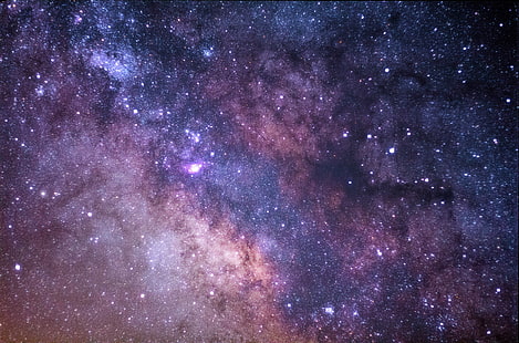 papel de parede nebulosa, céu estrelado, via láctea, estrelas, brilho, espaço, HD papel de parede HD wallpaper