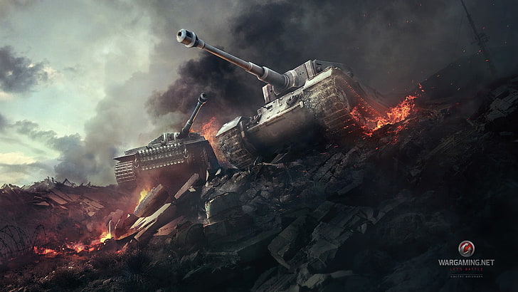 Papel de parede digital de World of Tanks, Tiger I, World of Tanks, jogos de guerra, tanque, Tiger P, videogames, HD papel de parede