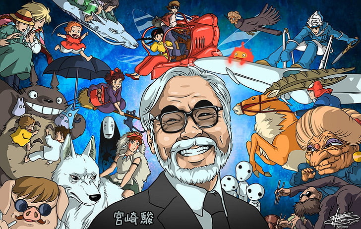 fondo de pantalla de anime, Hayao Miyazaki, Studio Ghibli, películas animadas, anime, obras de arte, Fondo de pantalla HD
