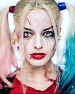 Harley Quinn, Margot Robbie, Make-up, Frauen, roter Lippenstift, blond, HD-Hintergrundbild HD wallpaper