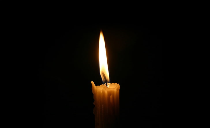 Candle, yellow candle, Aero, Black, Dark, Candle, candle light, HD wallpaper