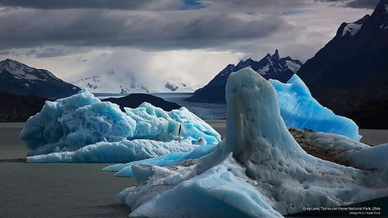 Сиво езеро, Национален парк Torres del Paine, Чили, Северна Америка, HD тапет HD wallpaper
