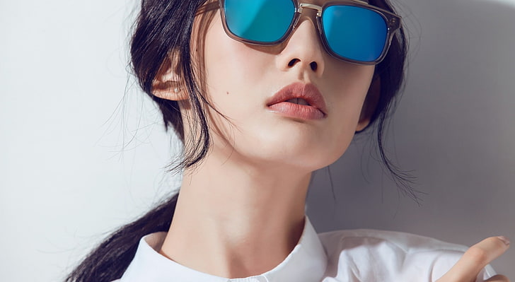 Asian Women, women's blue sunglasses with black frames, Girls, Girl, Style, Beautiful, People, Woman, Female, Beauty, Gorgeous, Cool, Asian, Cute, sunglasses, stunning, person, bluesunglasses, HD wallpaper